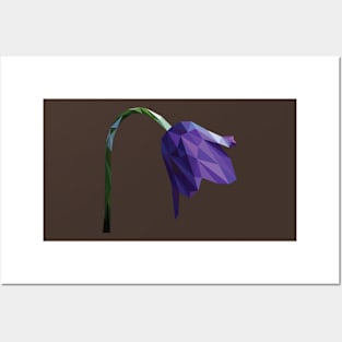 Low Poly Purple Flower Posters and Art
